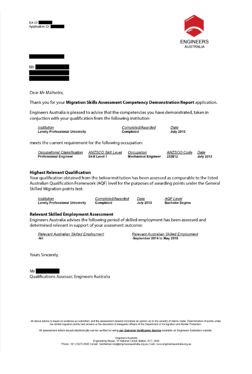 engineers australia cover letter for outcome preference